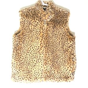 Tommy Hilfiger leopard print fur vest